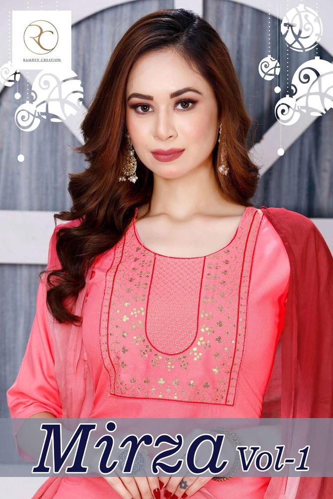 Rc Mirza Vol 1 Embroidery Readymade Suits Catalog
